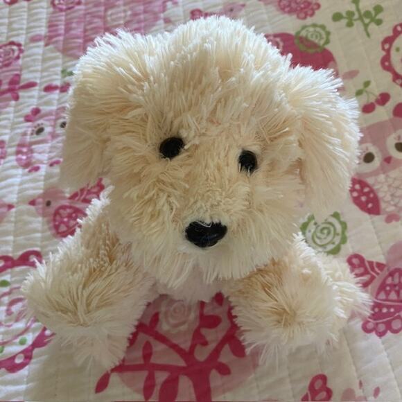 Dan Dee Cream‎ Plush Dog 9 Inch Stuffed Animal Soft Fur Bow Tie w/Red Hearts - Picture 9 of 9